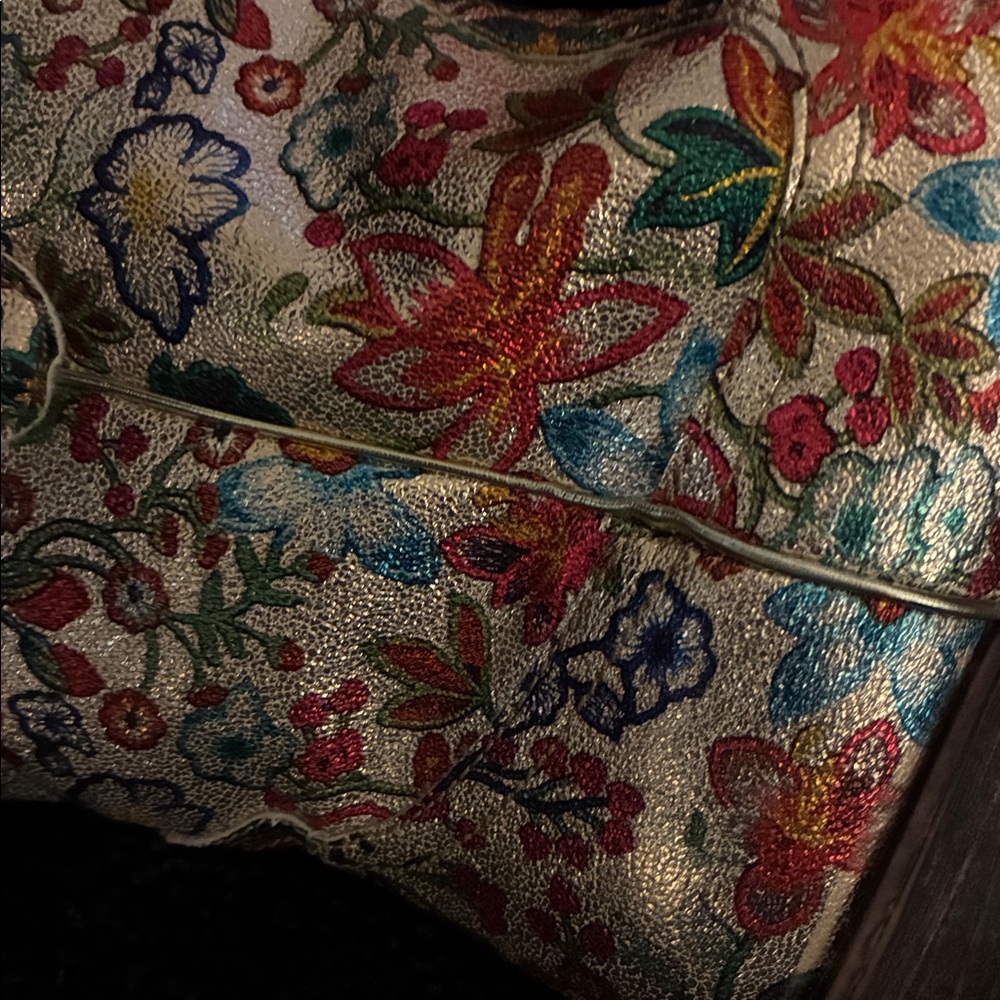 Roper Gold Floral Embroidered Faux leather Boots size 8 - Picture 9 of 12